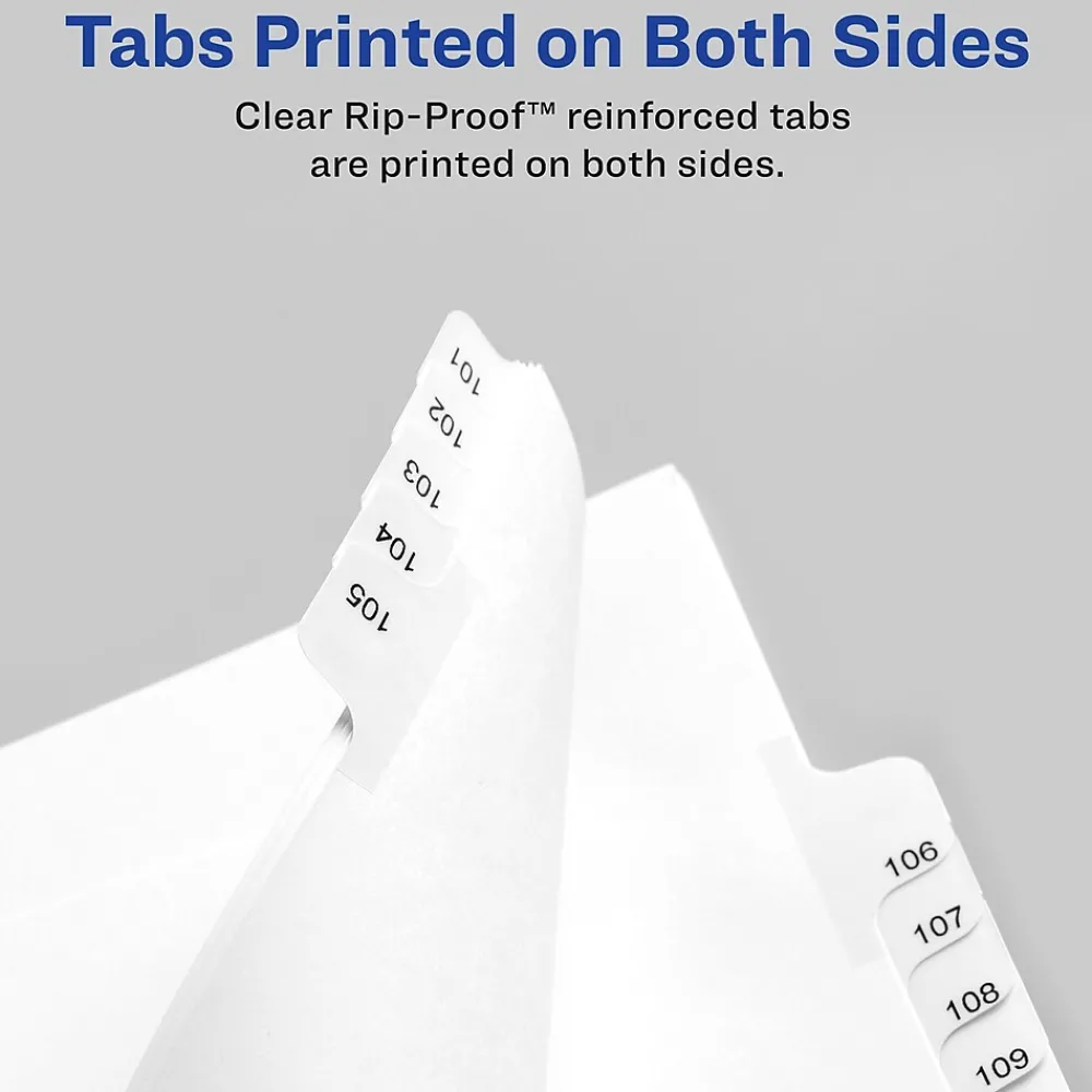 Dividers|Avery Legal Pre-Printed Numeric Paper Divider, 1 -25 Tabs, White, 1 Set (AVE01701)