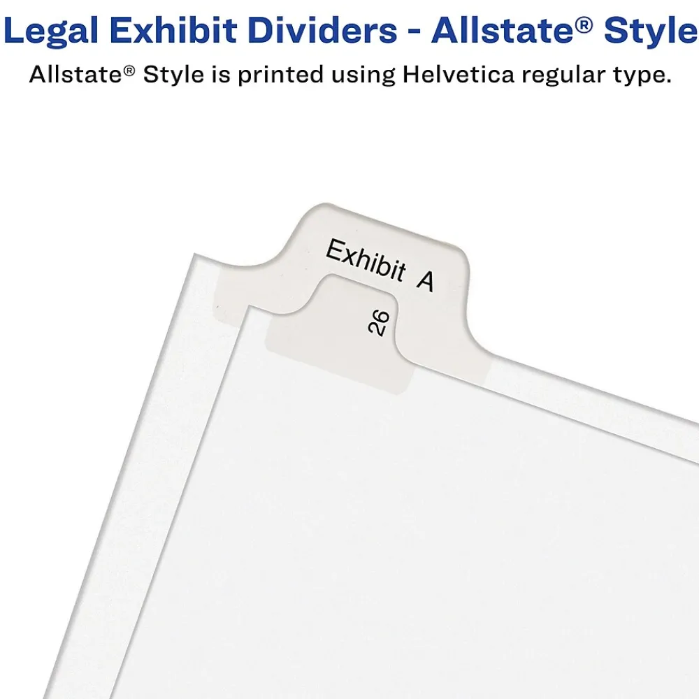 Dividers|Avery Legal Pre-Printed Numeric Paper Divider, 1 -25 Tabs, White, 1 Set (AVE01701)