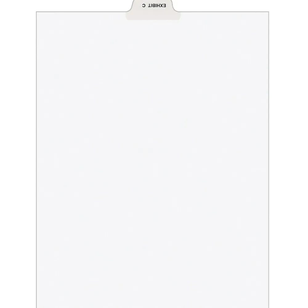 Dividers|Avery Legal Pre-Printed Paper Dividers, Bottom Tab EXHIBIT C, White, Style, Letter Size, 25/Pack (11942)