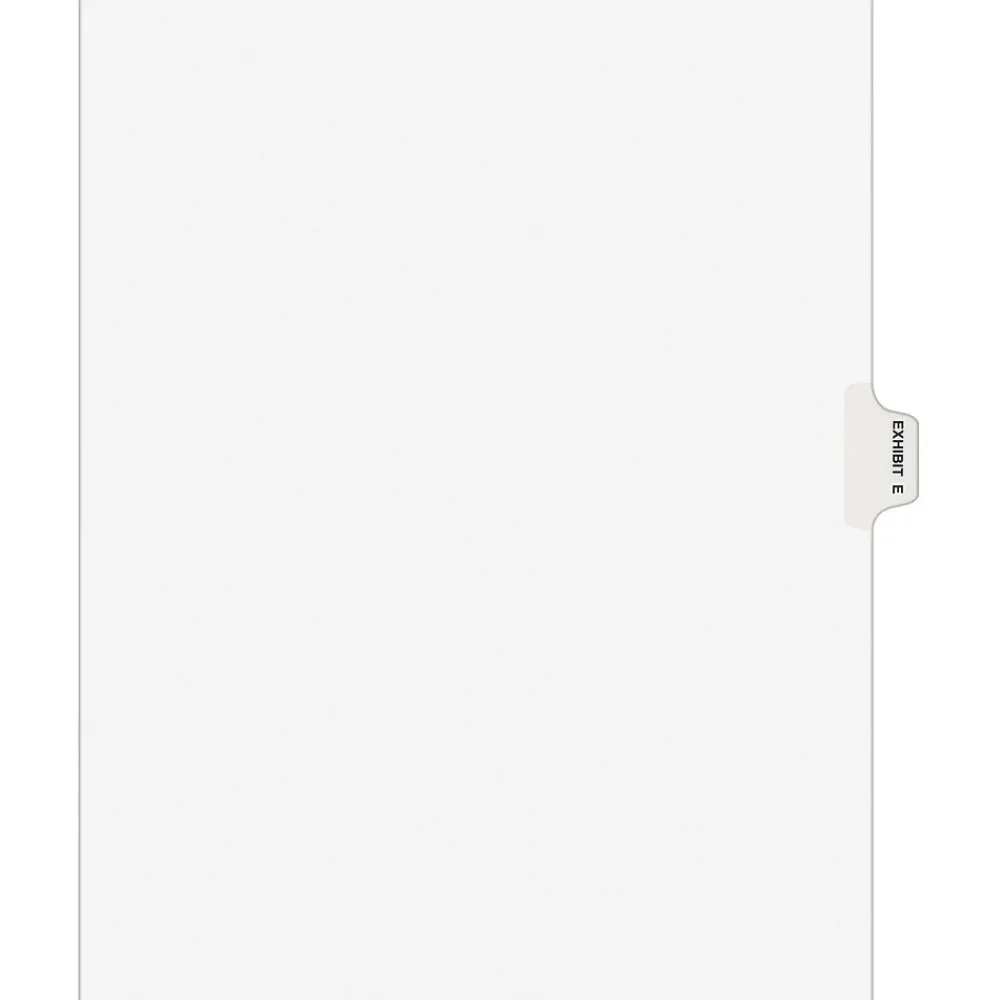 Dividers|Avery Legal Pre-Printed Paper Dividers, Side Tab EXHIBIT E Tab, White, Style, Letter Size, 25/Pack (01375)