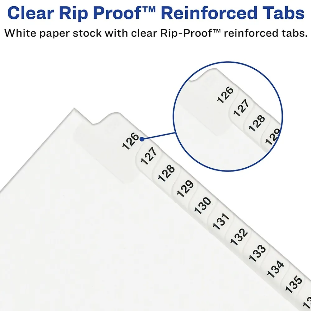 Dividers|Avery Legal Pre-Printed Paper Divider Collated Set, 1-25 Tabs, White, Style, Legal Size (01430)