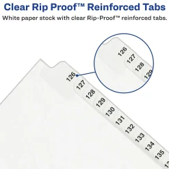 Dividers|Avery Legal Pre-Printed Paper Divider Collated Set, 26-50 Tabs, White, Style, Legal Size (01431)