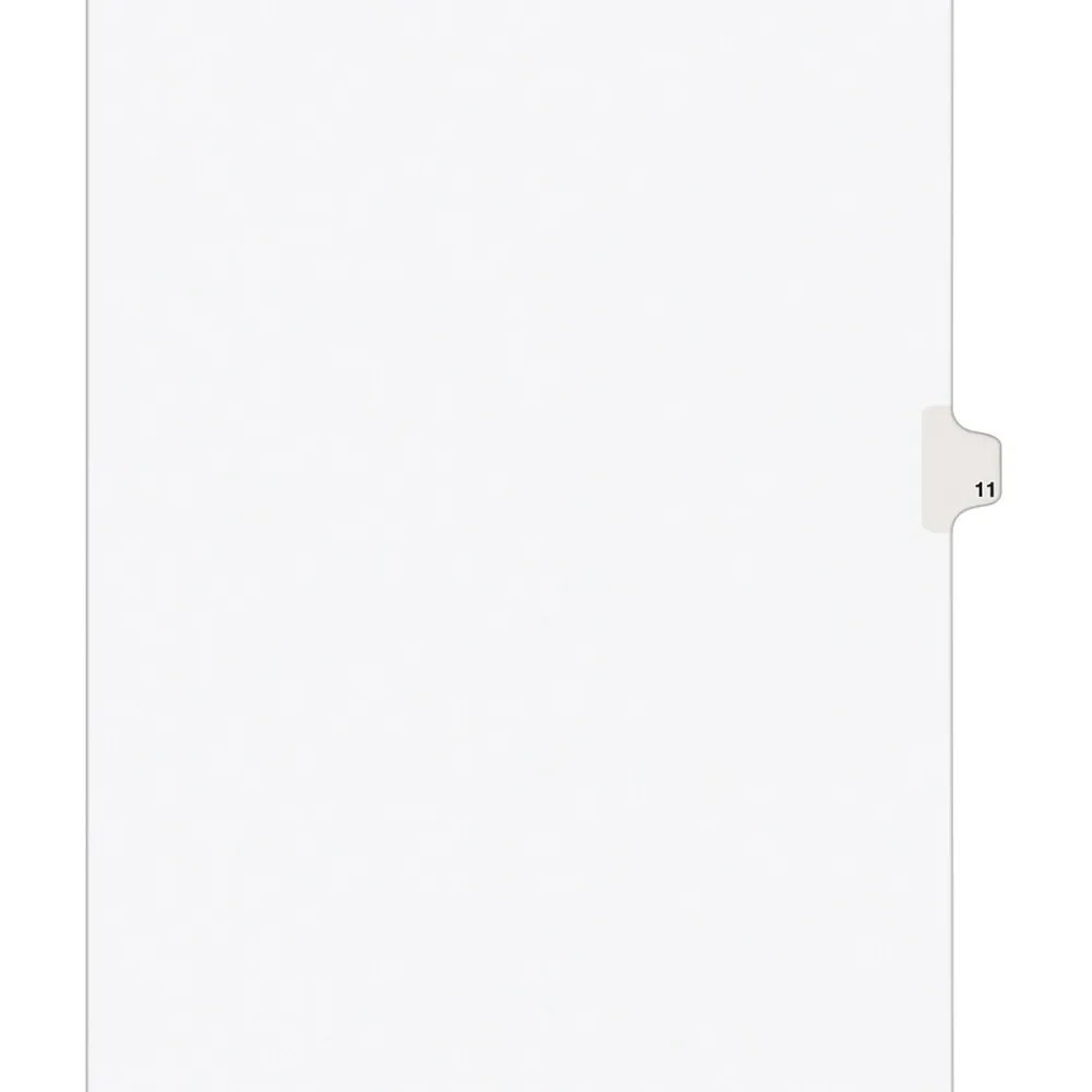 Dividers|Avery Legal Pre-Printed Paper Dividers, Side Tab #11, White, Style, Letter Size, 25/Pack (11921)