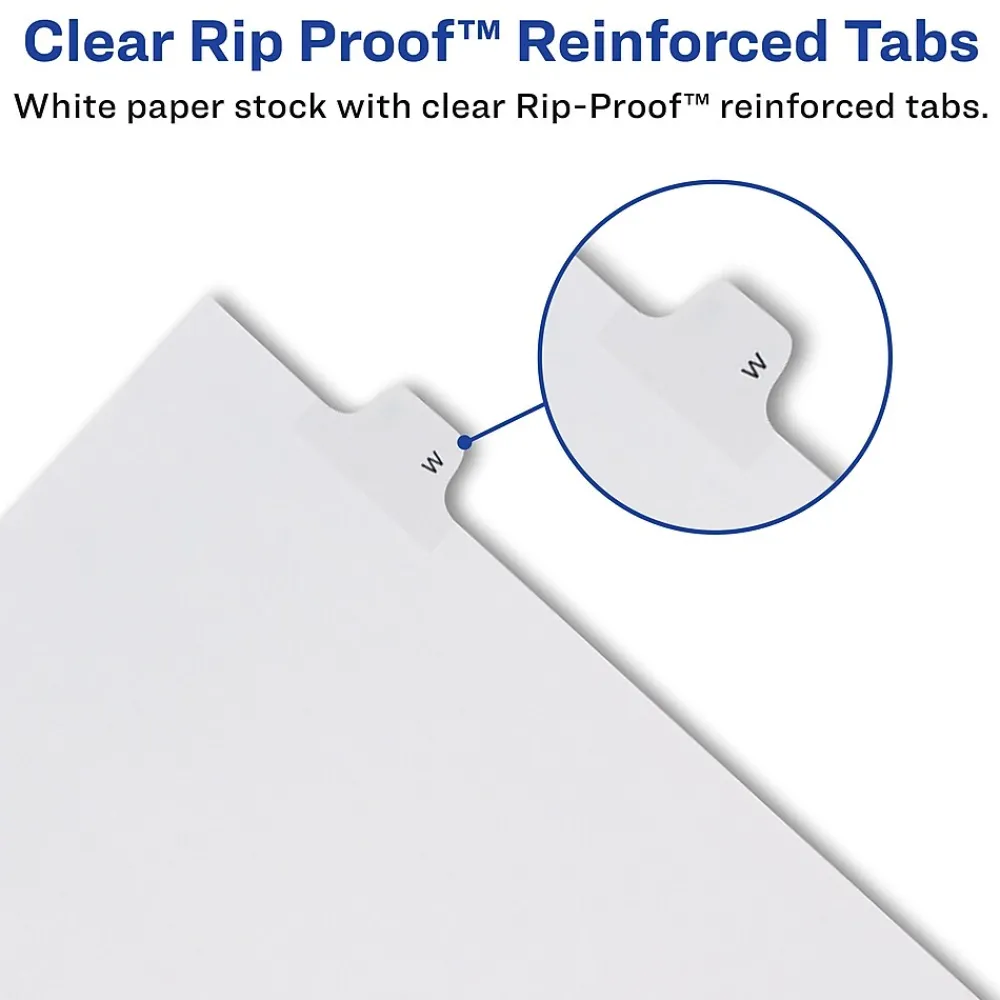 Dividers|Avery Legal Pre-Printed Paper Dividers, Side Tab #2, White, Allstate Style, Letter Size, 25/Pack (82200)