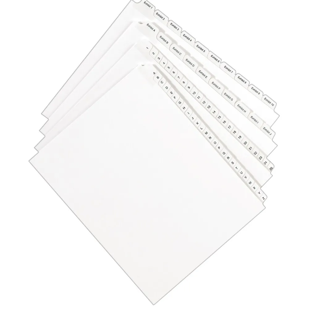 Dividers|Avery Legal Pre-Printed Paper Dividers, Side Tab #4, White, Allstate Style, Letter Size, 25/Pack (82202)