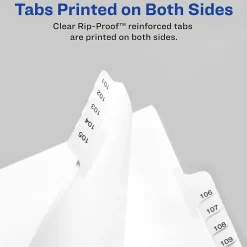 Dividers|Avery Legal Pre-Printed Paper Dividers, Side Tab #5, White, Allstate Style, Letter Size, 25/Pack (82203)