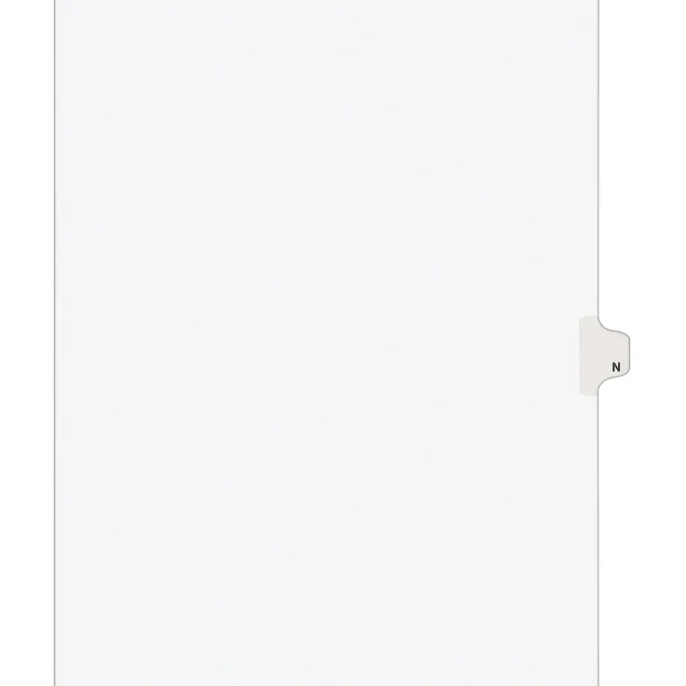 Dividers|Avery Legal Pre-Printed Paper Dividers, Side Tab N, White, Style, Letter Size, 25/Pack (01414)