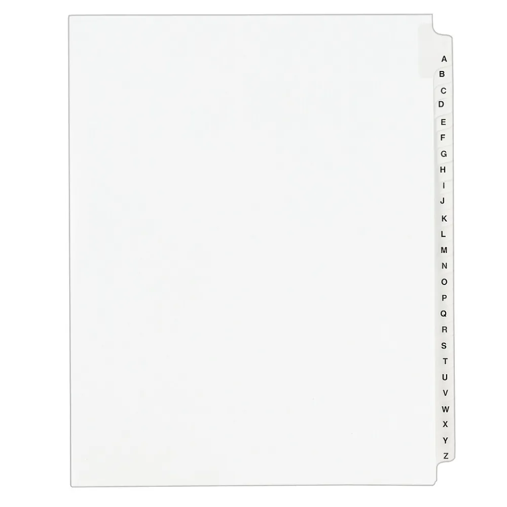 Dividers|Avery Legal Pre-Printed Paper Divider Collated Set, A-Z Tabs, White, Style, Letter Size (01400)