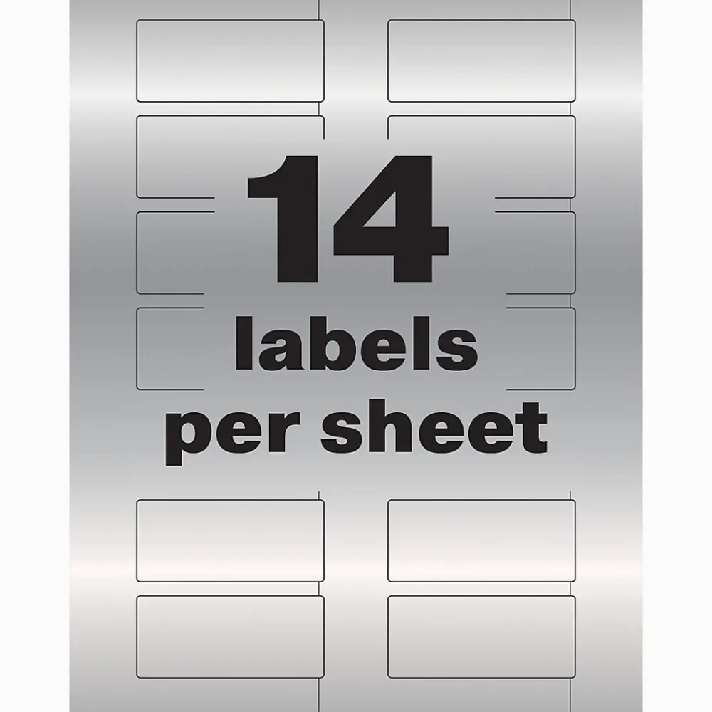 Labels|Avery PermaTrack Metallic Laser Asset Tag Labels, 1-1/4" x 2-3/4", Glossy Silver, 112 Asset Tags/Pack (61528)