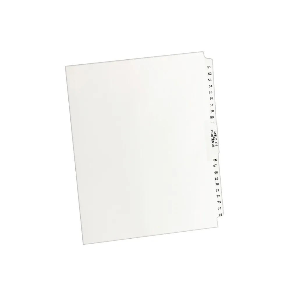 Dividers|Avery Premium Collated Legal Paper Dividers, 51-75 & Table of Content Tabs, White, Style, Letter Size (11396)