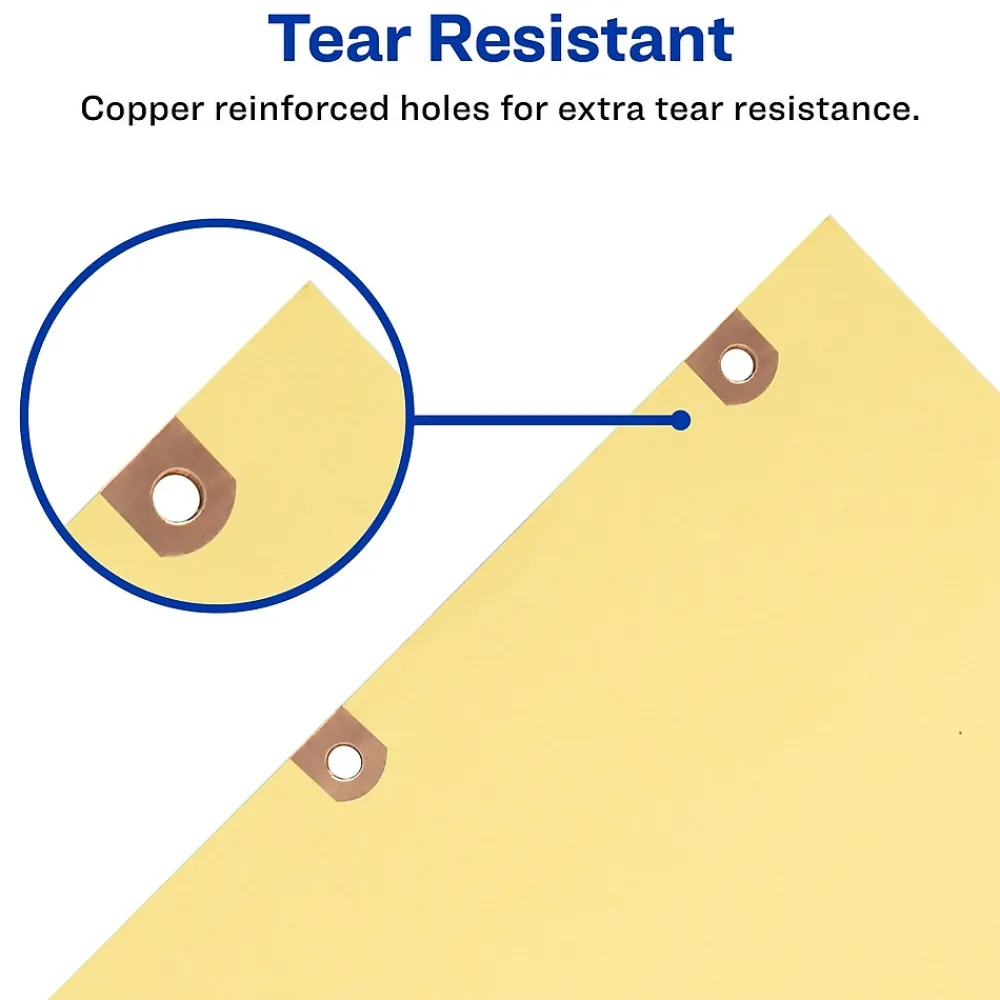 Dividers|Avery Pre-Printed Paper Dividers with Laminated Tabs, A-Z Tabs, Buff, Copper Reinforced (24280)