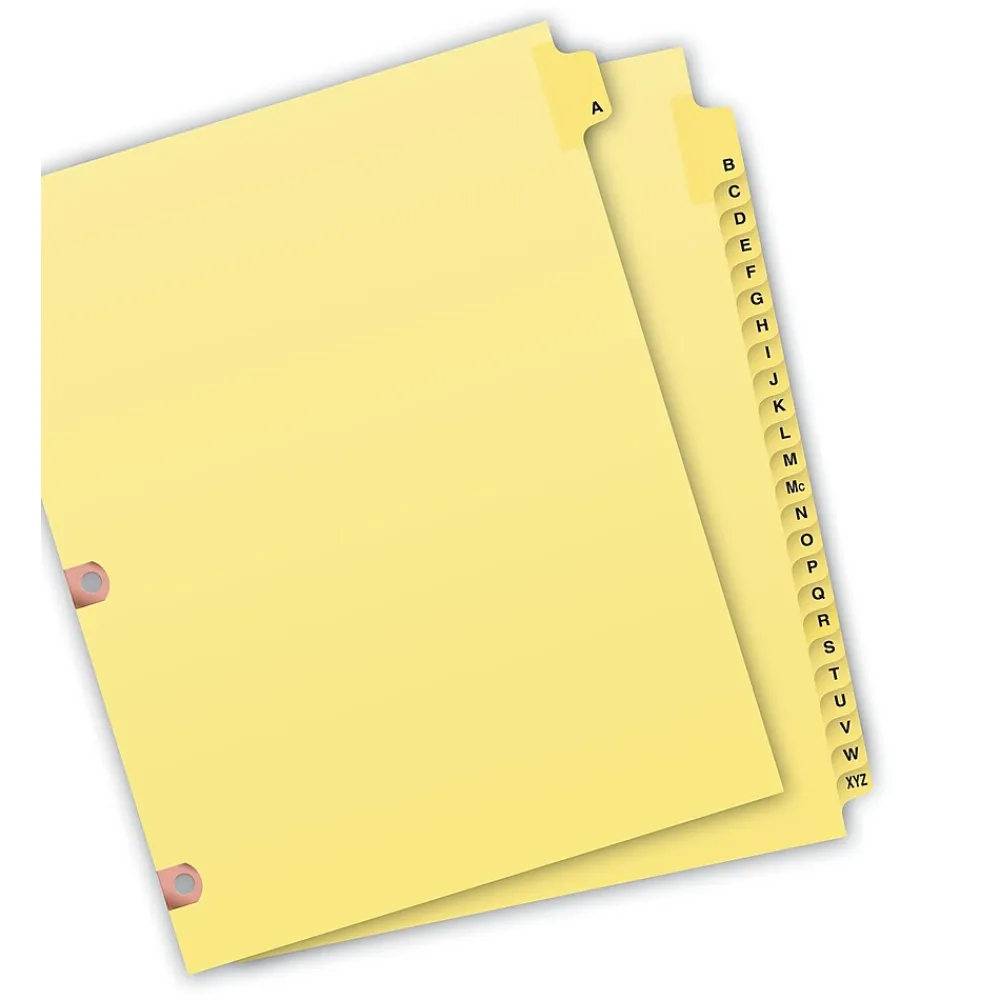 Dividers|Avery Pre-Printed Paper Dividers with Laminated Tabs, A-Z Tabs, Buff, Copper Reinforced (24280)