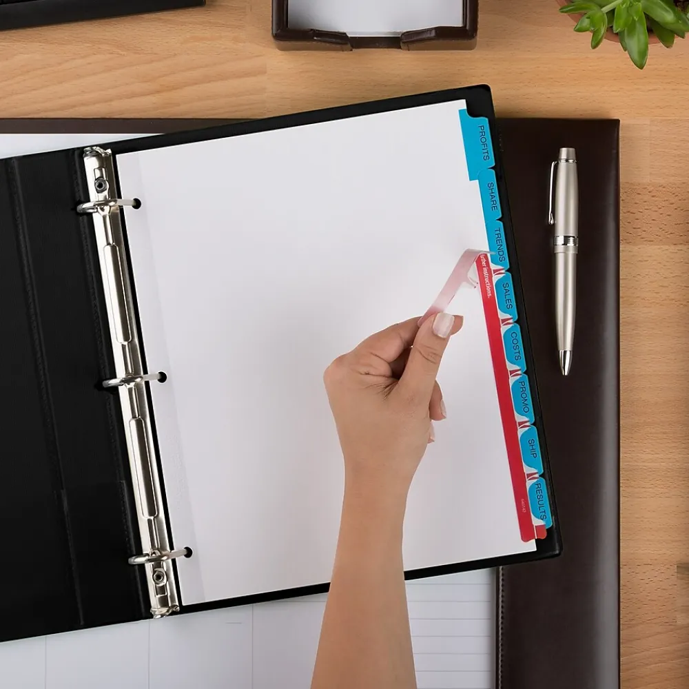 Dividers|Avery Print & Apply Blank Tab Dividers, 8-Tab, Blue, 5/Pack (11411)