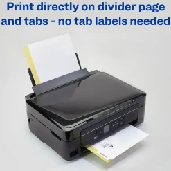 Dividers|Avery Print-On Unpunched Paper Dividers, 8 Tabs, White, 5 Sets/Pack (11553)
