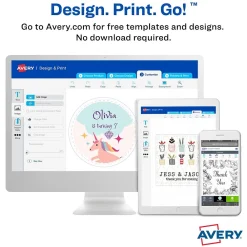 Labels|Avery Print-to-the-Edge Laser/Inkjet Oval Labels, 1 1/2