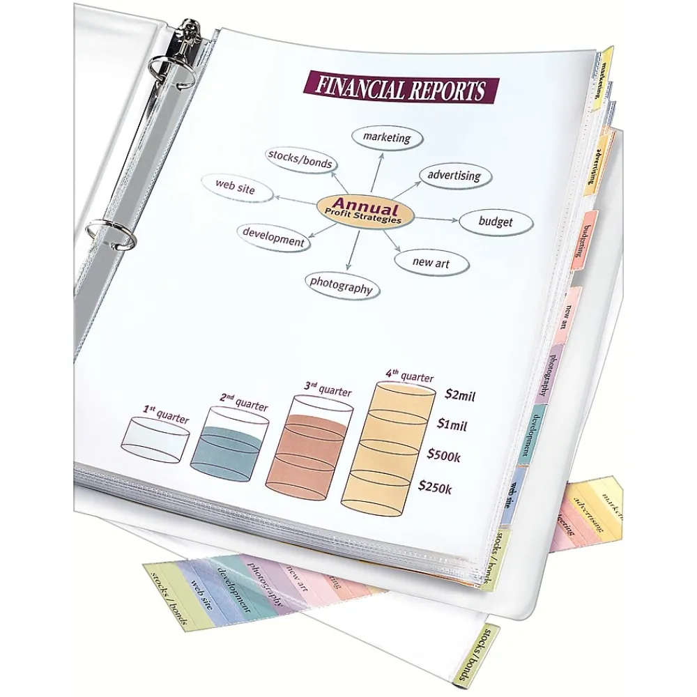 Sheet Protectors|Avery Protect 'n Tab Heavyweight Sheet Protectors, 8-1/2" x 11", Clear, 1/Set (74161)