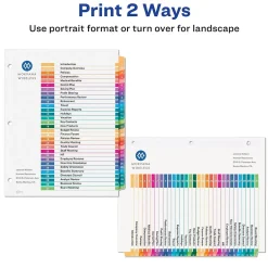 Dividers|Avery Ready Index Table of Contents Paper Dividers, 1-31 Tabs, Multicolor, 6 Sets/Pack (11831)