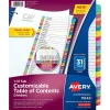 Dividers|Avery Ready Index Table of Contents Paper Dividers, 1-31 Tabs, Contemporary Multicolor (11846)