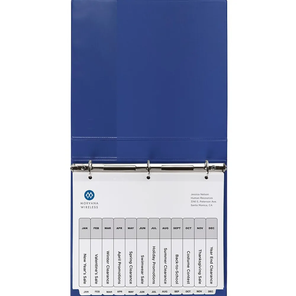 Dividers|Avery Ready Index Table of Contents Paper Dividers, Jan-Dec Tabs, White (11126)