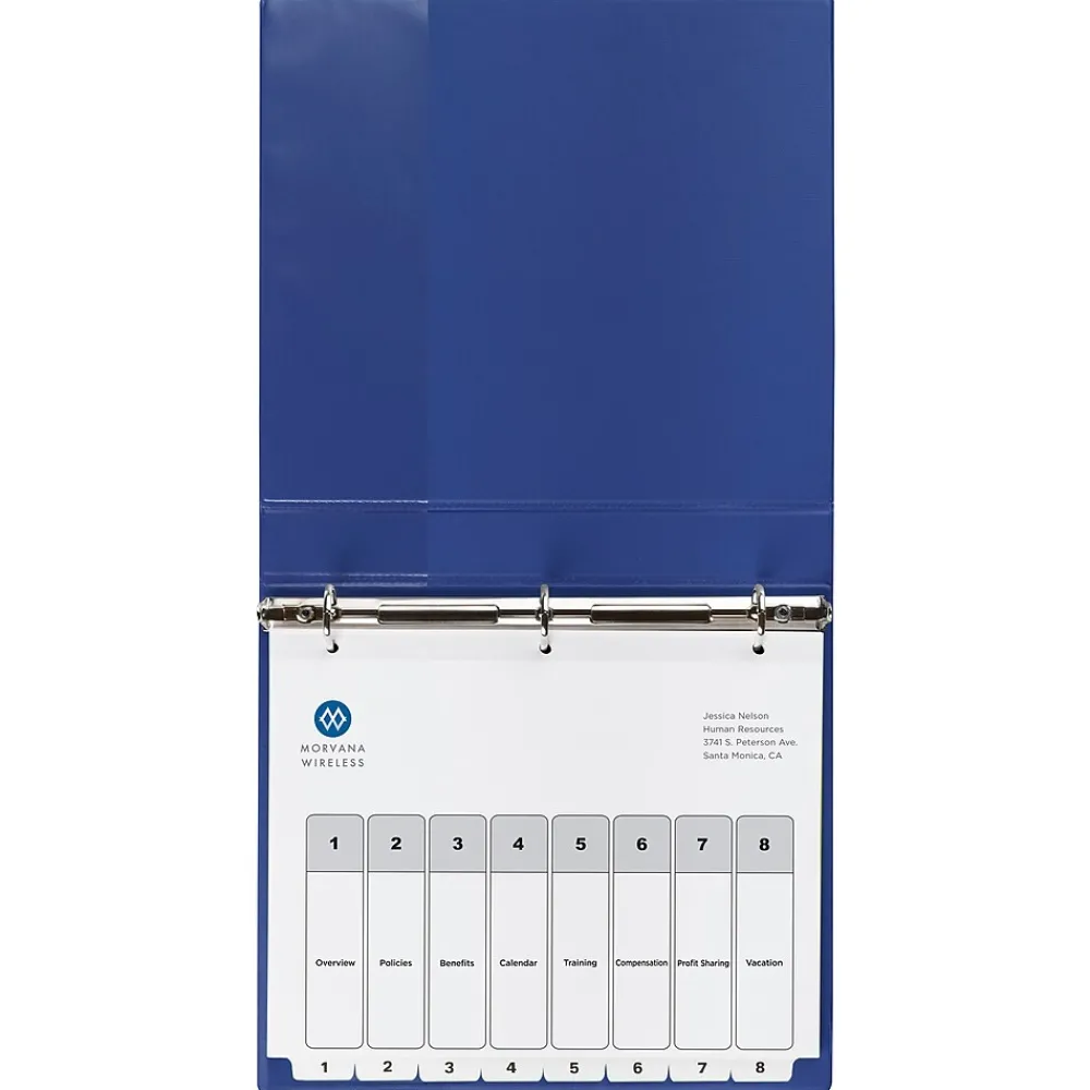 Dividers|Avery Ready Index Table of Contents Paper Dividers, 1-8 Tabs, White (11132)