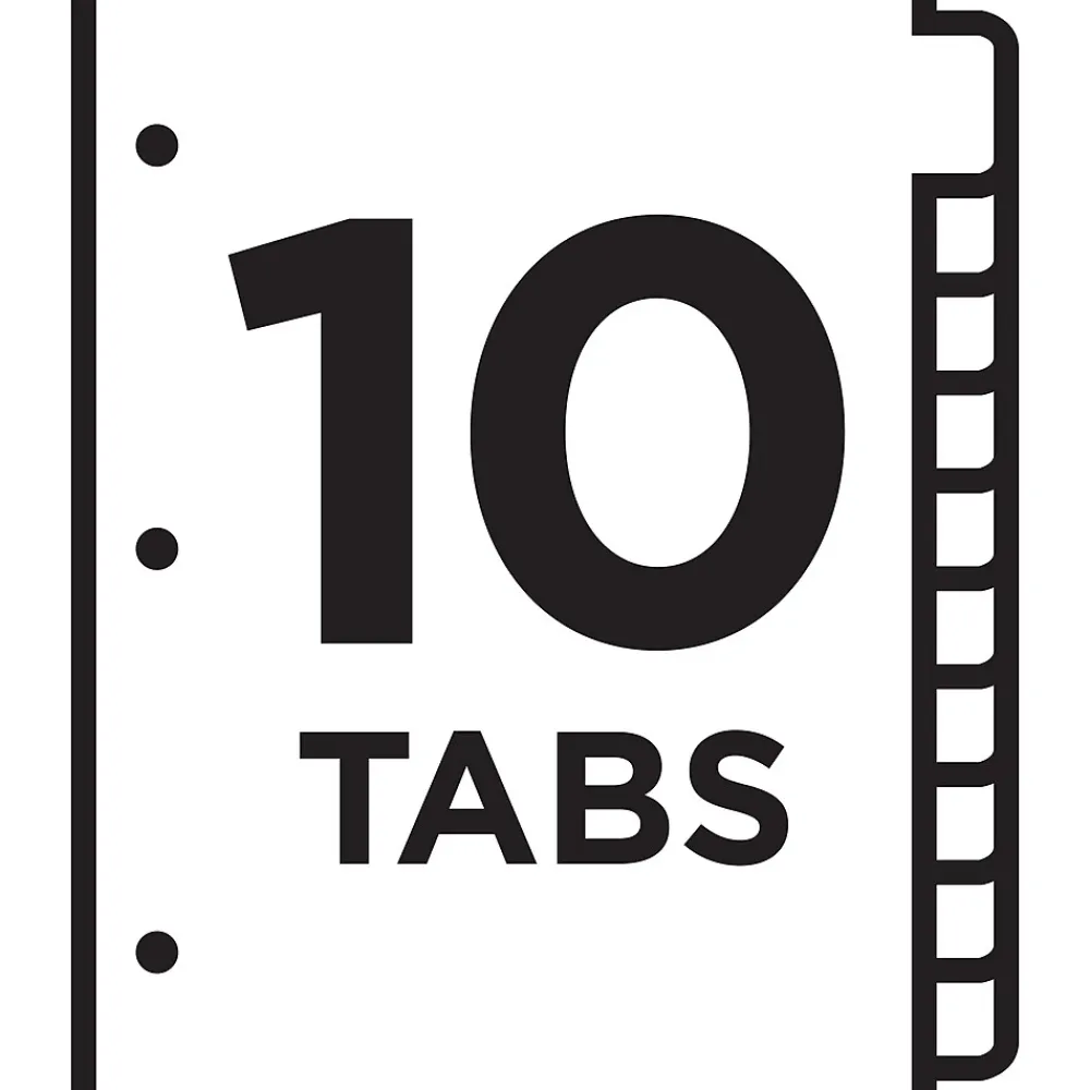 Dividers|Avery Ready Index Table of Contents Paper Dividers, 1-10 Tabs, White (11134)