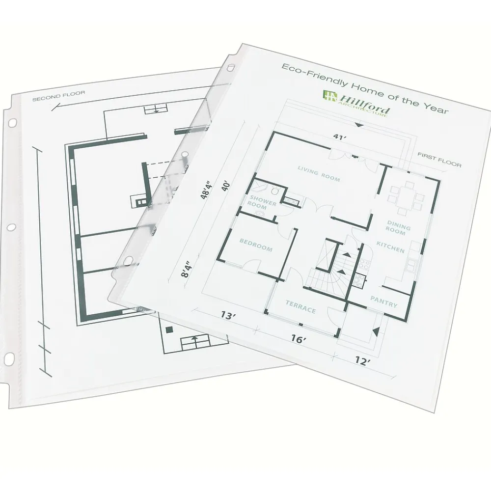 Sheet Protectors|Avery Recycled Economy Lightweight Sheet Protectors, 8-1/2" x 11", Clear, 100/Box (75539)