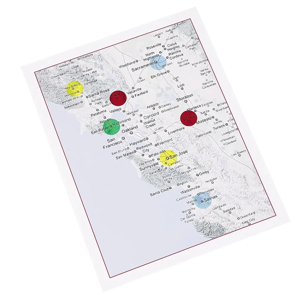 Labels|Avery See-Through Hand Written Color Coding Labels, 3/4" Dia., Translucent Assorted Colors, 35/Sheet, 29 Sheets/Pack (5473)