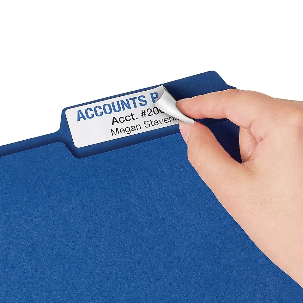 Labels|Avery Sure Feed Laser/Inkjet Extra Large File Folder Labels, 15/16" x 3-7/16", White, 450 Labels/Pack (8425)