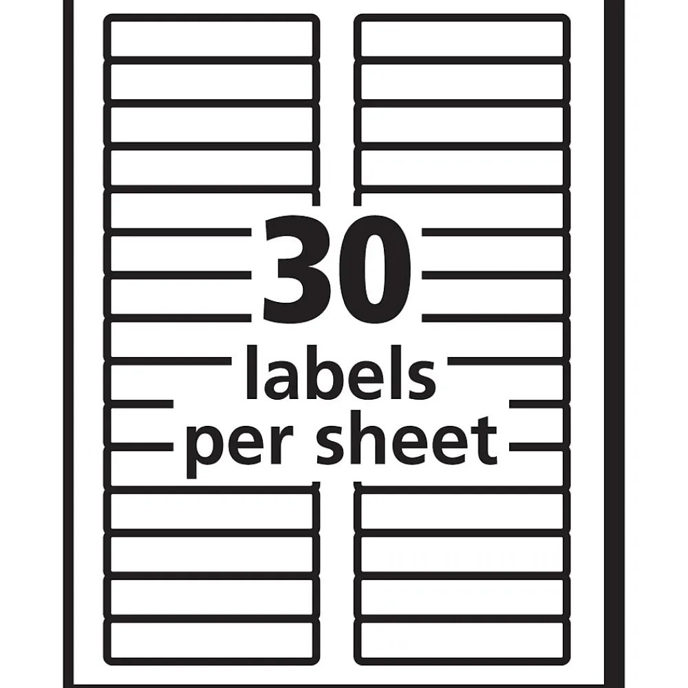Labels|Avery Sure Feed Laser/Inkjet File Folder Labels, 2/3" x 3-7/16", White, 750 Labels/Pack (8066)