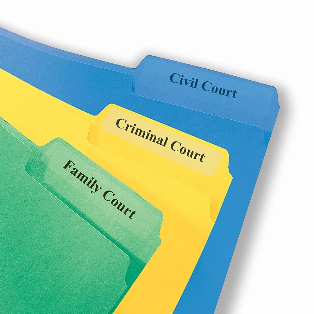 Labels|Avery Sure Feed Laser/Inkjet File Folder Labels, 2/3" x 3-7/16", Glossy Clear, 450 Labels/Pack (5029)