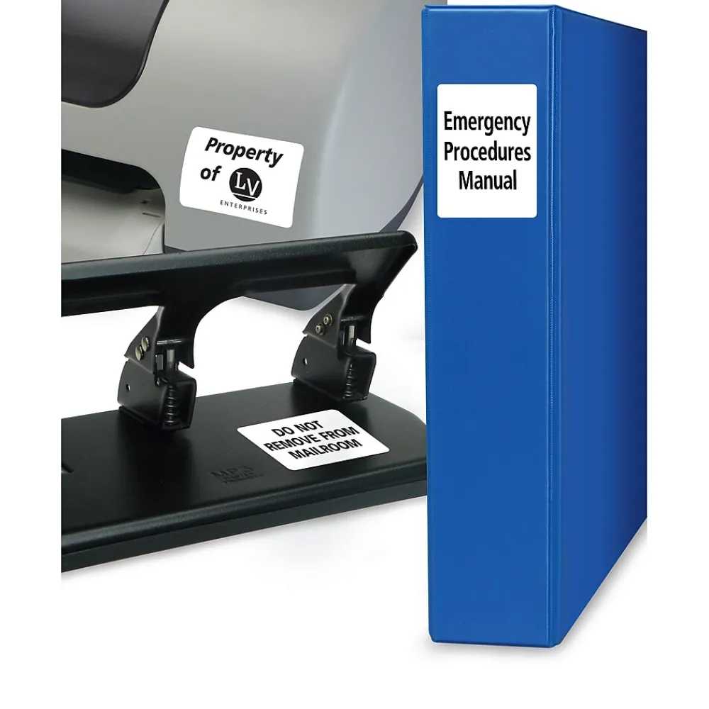 Labels|Avery Sure Feed Laser/Inkjet Identification Labels, 1 1/4" x 1 3/4", White, 15 Label Sheets/Pack (6570)