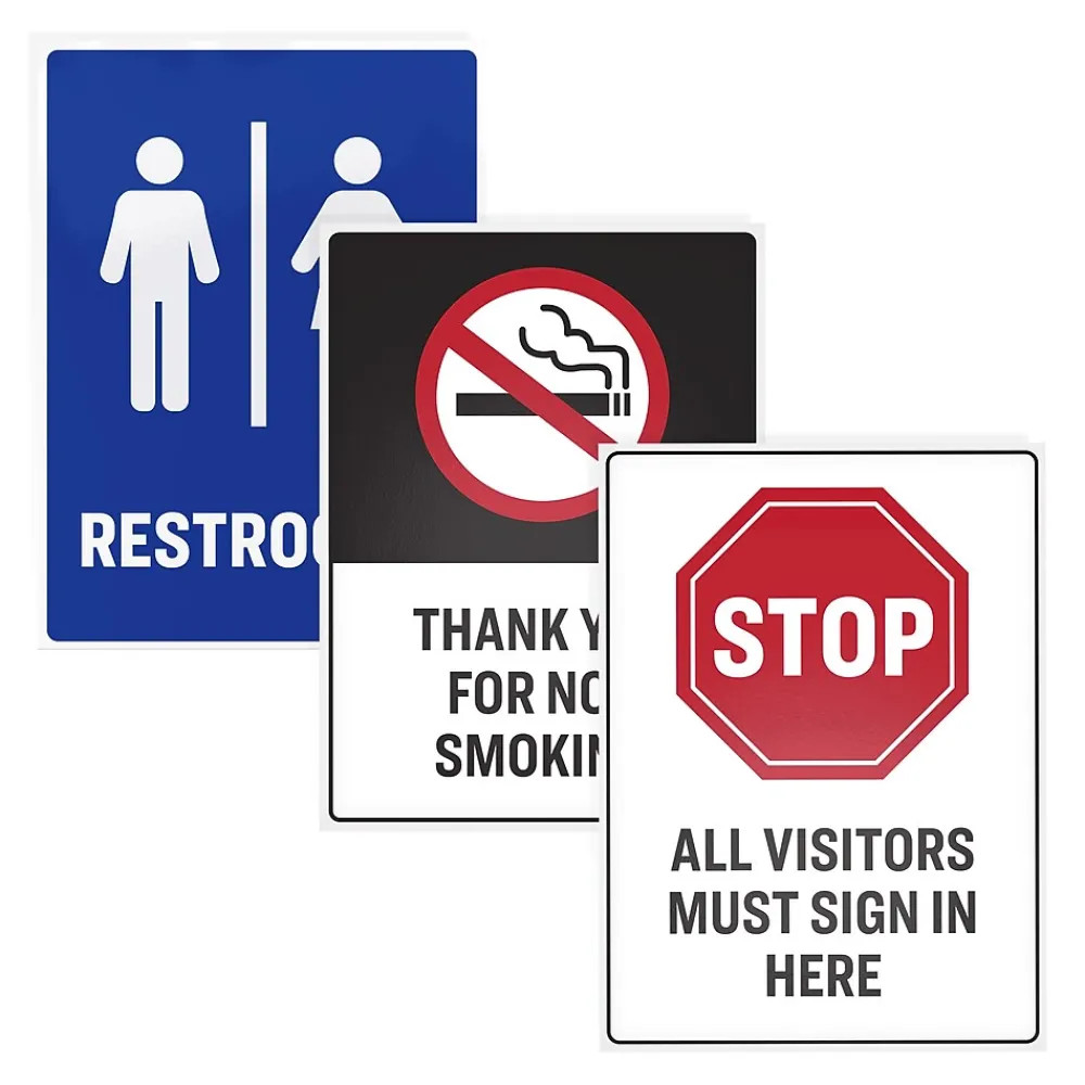Labels|Avery Surface Safe Laser/Inkjet Label Safety Signs, 5" x 7", White, 30 Labels/Pack (61511)