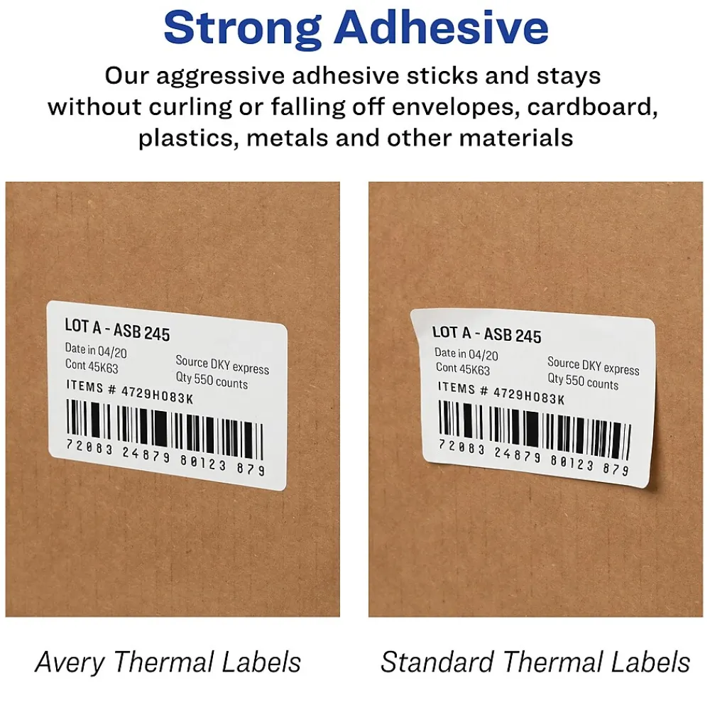 Labels|Avery Thermal Shipping Labels, 2-1/8" x 4", White, 140 Labels/Box (4153)