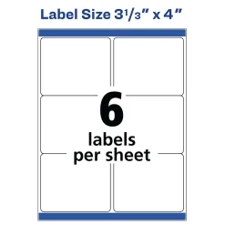 Labels|Avery TrueBlock Inkjet Shipping Labels, 3-1/3