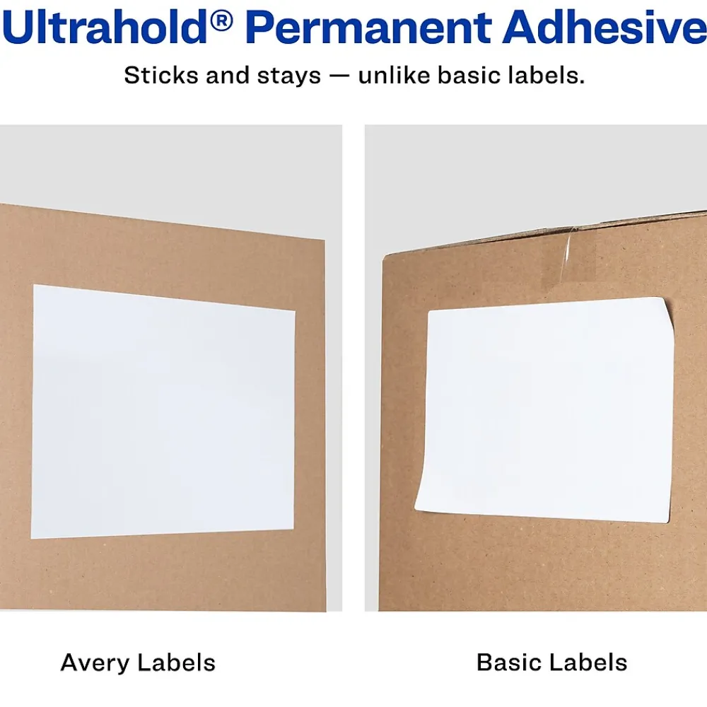 Labels|Avery TrueBlock Inkjet Shipping Labels with Paper Receipts, 5-1/16" x 7-5/8", White, 25 Labels/Pack (8127)