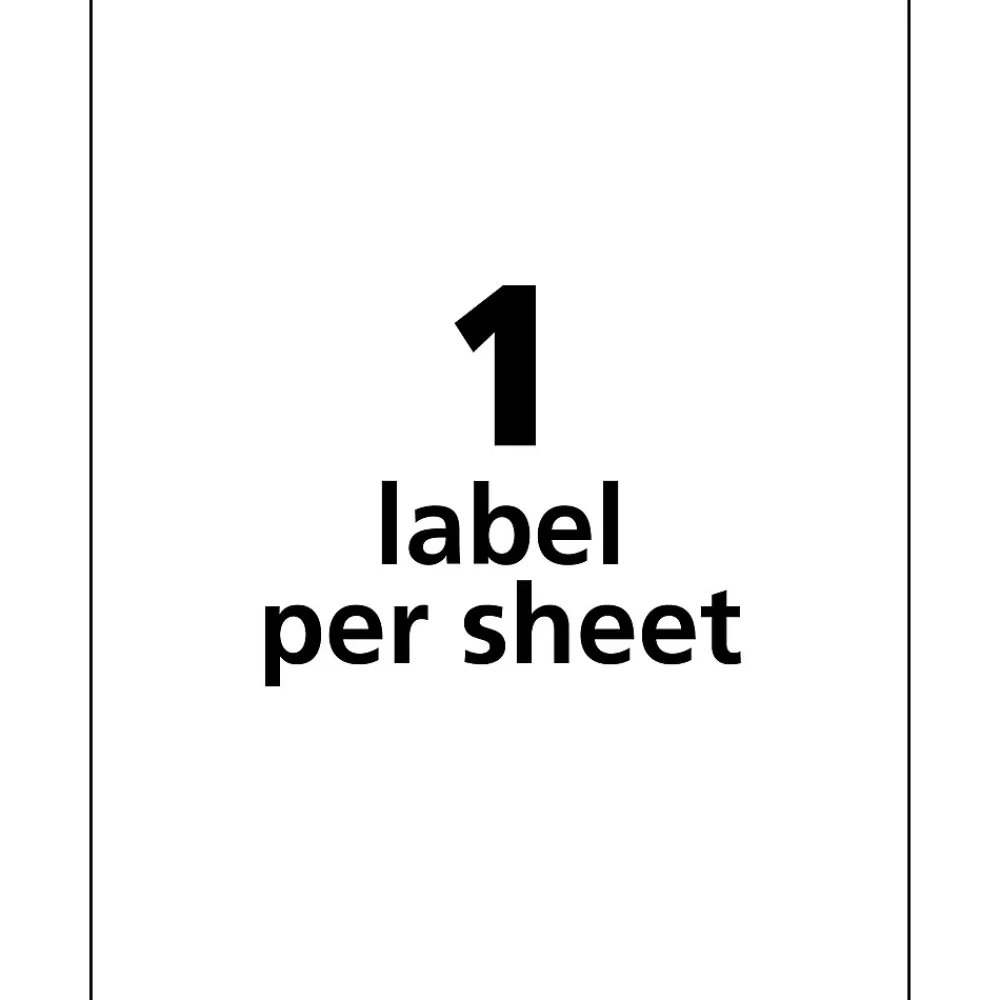 Labels|Avery TrueBlock Laser Durable ID Labels, 8-1/2" x 11", White, 50 Labels/Box (6575)