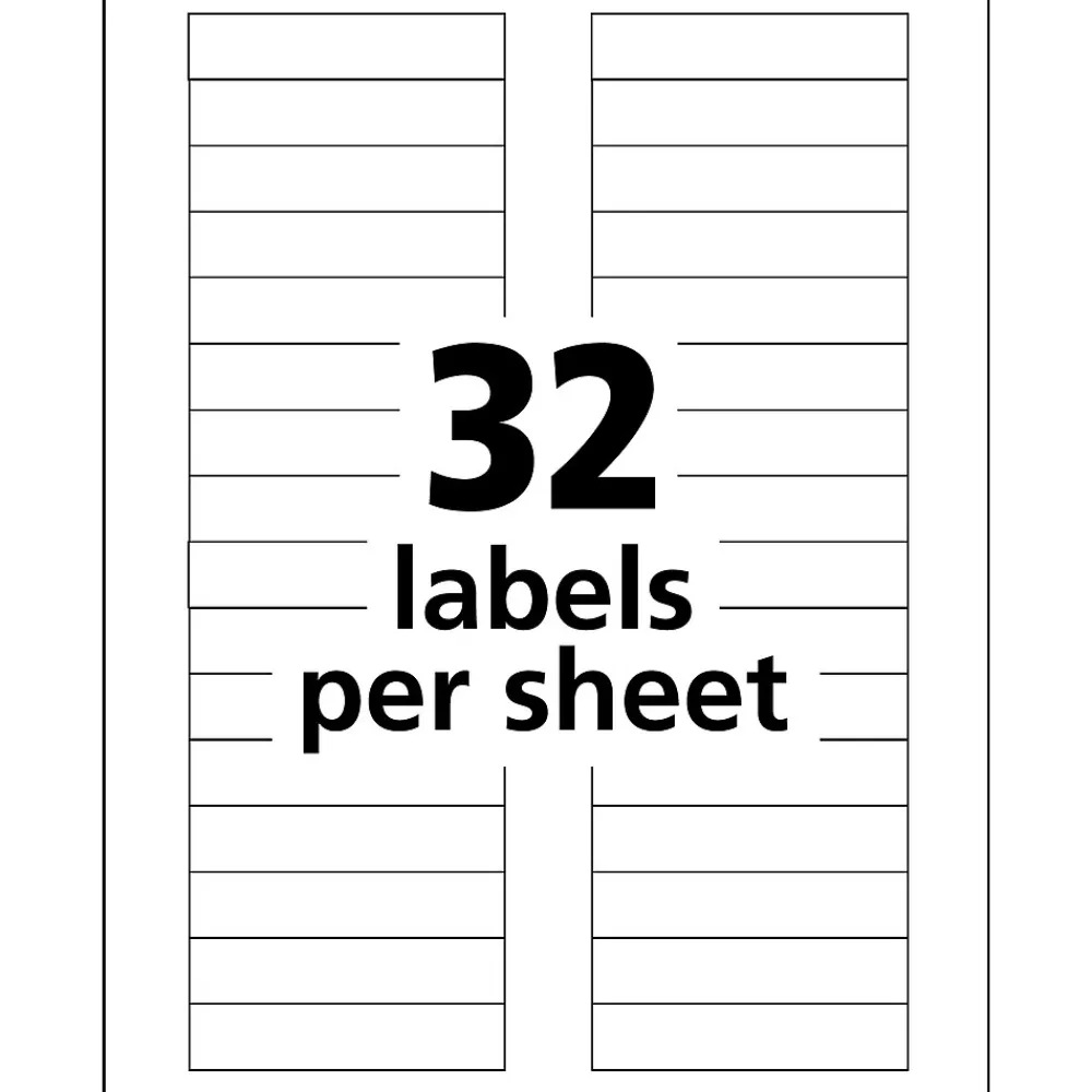 Labels|Avery TrueBlock Laser Durable ID Labels, 5/8" x 3", White, 1,600 Labels/Box (6577)