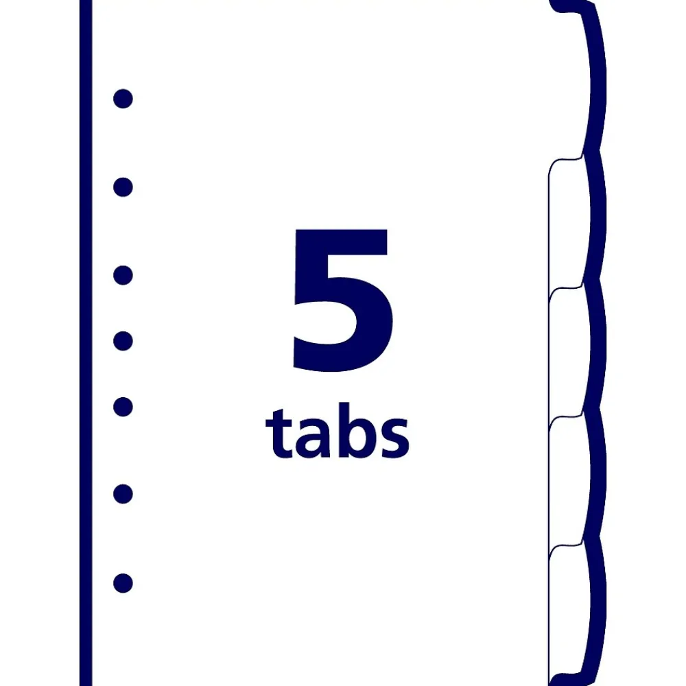 Dividers|Avery Write & Erase Plastic Mini Dividers, 5 Tabs, Multicolor (16180)