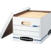 File Storage|Bankers Box® Bankers Box Easylift Corrugated File Storage Boxes, Lift-Off Lid, Letter/Letter Size, White/Blue, 12/Ct (0006301)