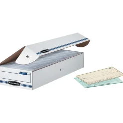 File Storage|Bankers Box® Bankers Box Extra Strength Storage Boxes, Check Size, White/Blue (00706)