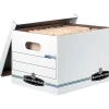 File Storage|Bankers Box® Stor/File Corrugated Boxes, Letter/Legal Size, White/Blue, 10/Pack (0070314)