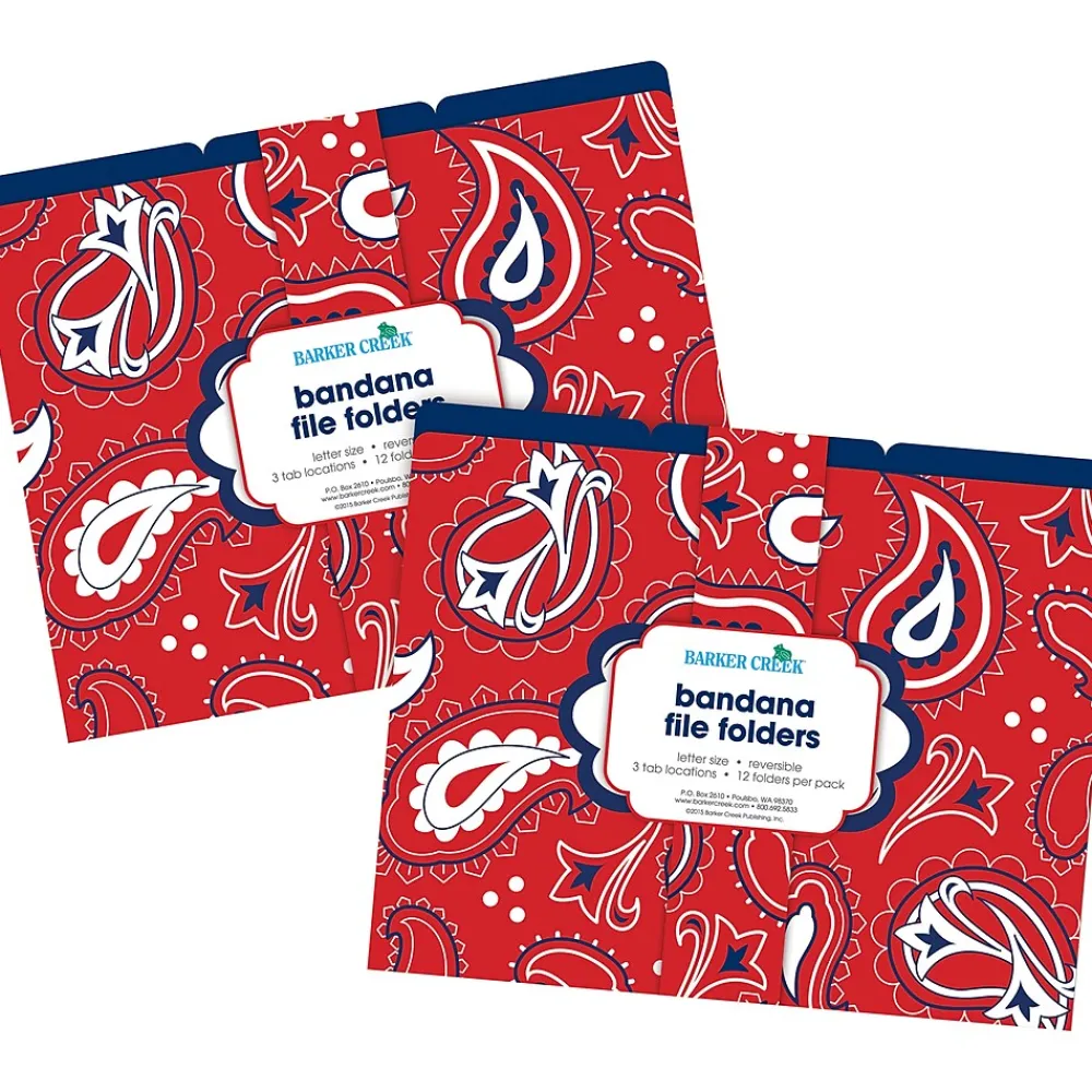 File Folders|Barker Creek Bandana Letter-Size File Folders, 24/Set (BC3943)