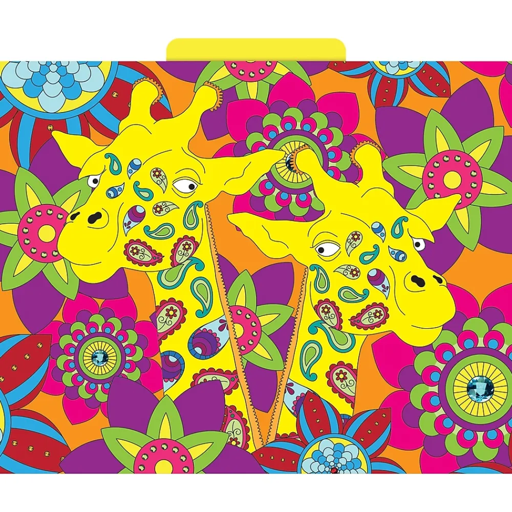 File Folders|Barker Creek Bohemian Animals File Folder, 1/3-Cut Tab, Letter Size, Assorted, 12/Pack (2012)