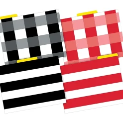 File Folders|Barker Creek Buffalo Plaid & Wide Stripes Letter-Size File Folders, Multi-Design Set, 24/Set (BC3962)