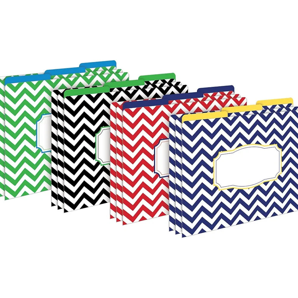 File Folders|Barker Creek Chevron Nautical Office/Classroom Set, 109 Pieces/Set (BC6004)