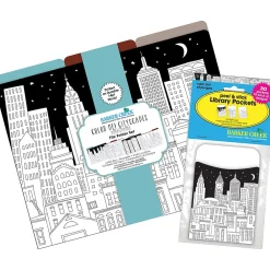 File Folders|Barker Creek Color Me! Folder & Pocket Set, 1/3-Cut Tab, Letter Size, Cityscapes, 42/Set (4414)