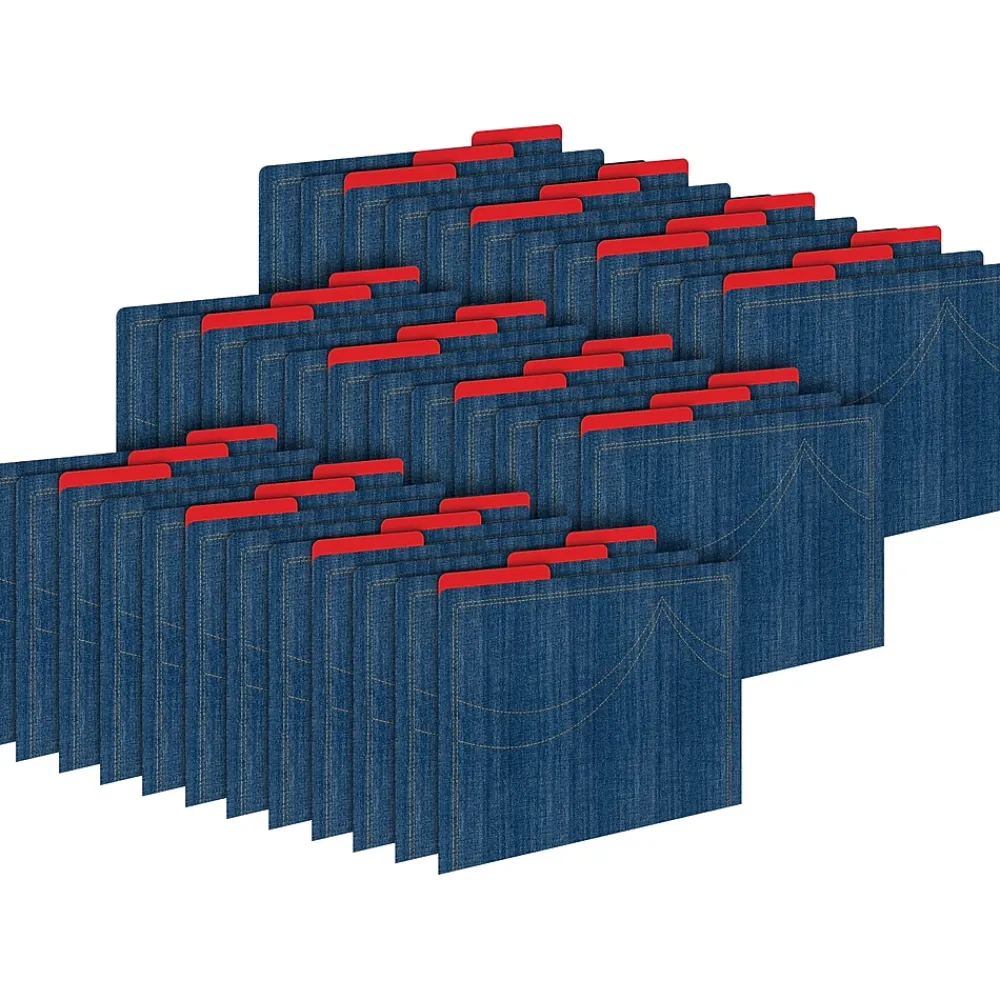 File Folders|Barker Creek Denim Letter-Size File Folders, 36/Set (BC3915)
