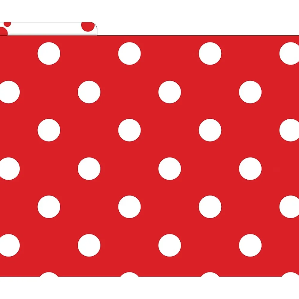 File Folders|Barker Creek File Folder Set, 1/3-Cut Tab, Letter Size, Red & White Dot, 24/Set (4392)