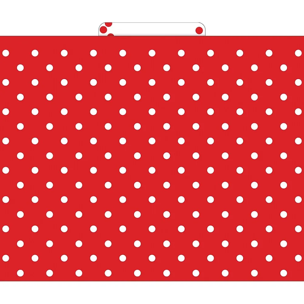 File Folders|Barker Creek File Folder Set, 1/3-Cut Tab, Letter Size, Red & White Dot, 24/Set (4392)