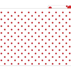 File Folders|Barker Creek File Folder Set, 1/3-Cut Tab, Letter Size, Red & White Dot, 24/Set (4392)